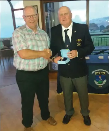  ??  ?? Weekend winner Michael Campbell with captain Gerry Doyle.