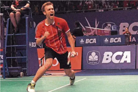  ?? FOTO: IMAGO ?? Marc Zwiebler feierte in diesem Jahr bei den Indonesia Open in Jakarta einen seiner größten Siege, als er Indonesien­s Nummer eins Tommy Sugiarto vor dessen Heimpublik­um bezwingen konnte.