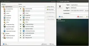  ??  ?? Adding Netbeans to Ubuntu Mate main menu. Add path, name, and click OK.