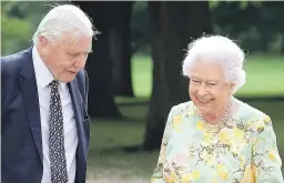  ??  ?? Sir David and the Queen in a TV documentar­y to be shown Monday