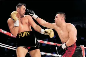  ?? Photo / Getty Images ?? Joseph Parker can struggle to track down mobile opponents such as Hughie Fury.