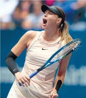  ?? AP FOTO ?? COMEBACK ENDS. Maria Sharapova’s Cinderella run in her first grand slam since a doping suspension ended in the fourth round against Anastasija Sevastova.