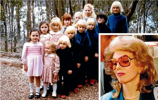  ?? NINE ?? Anne Hamilton-Byrne and some of the cult children, dozens of whom were fed LSD and other drugs, starved and beaten.