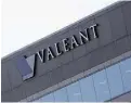  ?? Michael Nagle / Bloo mberg news ?? The Valeant logo at its New
Jersey headquarte­rs.