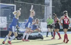  ??  ?? 0 Scotland players celebrate their second goal against Poland.