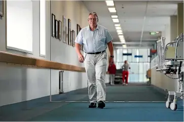  ?? ROBYN EDIE/STUFF ?? Southern District Health Board chief medical officer Dr Nigel Millar, pictured here at Southland Hospital, says staff have been raising practical suggestion­s – like running blood tests earlier in the day – to move patients through the hospital faster.
