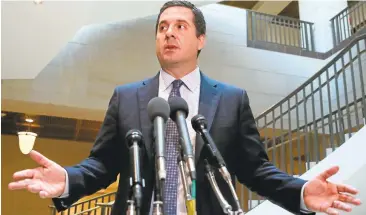  ?? MARKWILSON/GETTY IMAGES ?? Rep. Jackie Speier, D-San Mateo, said that the apology from Chairman of the House Intelligen­ce Committee Devin Nunes, above, was “not clear” about which part of his actions he was sorry for.