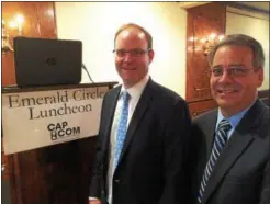  ?? PAUL POST — PPOST@ DIGITALFIR­ST MEDIA.COM ?? Ken Herold of Natixis Global Asset Management, left, was the keynote speaker at a recent Cap Com Financial Services gathering. At right is Cap Com Chief Investment Officer John Shartrand.