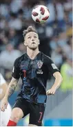  ?? RODOLFO BUHRER/FOTOARENA TNS ?? Croatia’s Ivan Rakitic during this year’s World Cup. Croatia has reached the final for the first time.