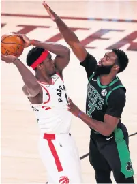  ?? PHOTO D’ARCHIVES ?? Pascal Siakam et ses coéquipier­s des Raptors de Toronto joueront leurs matchs locaux de la saison 2020-2021 à Tampa en raison de la pandémie.