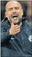  ??  ?? FURIOUS: Boss Pep Guardiola