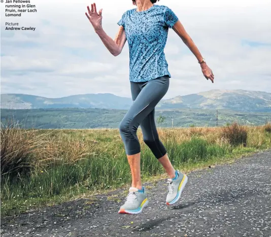  ??  ?? ● Jan Fellowes running in Glen Fruin, near Loch Lomond