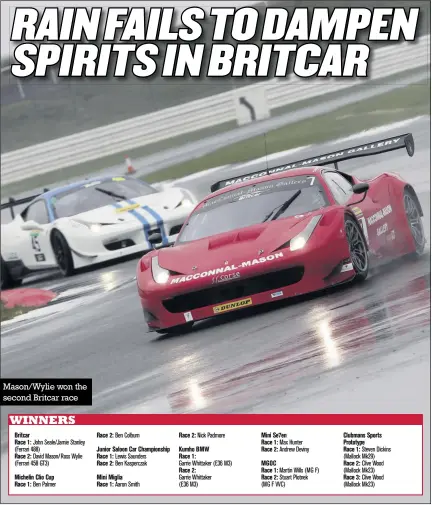  ??  ?? Mason/wylie won the second Britcar race