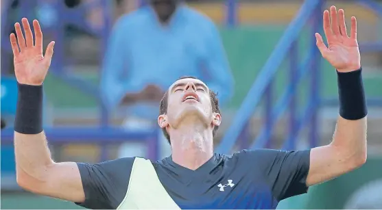  ?? Picture: PA. ?? Andy Murray celebrates his victory over Stan Wawrinka – his first competitiv­e success for almost 12 months.