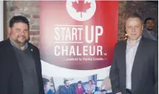  ??  ?? Le maire de Bathurst, Paolo Fongemie, et le président de Start Up Chaleur, Denis Roy. - Acadie Nouvelle: Idrissa Diakité