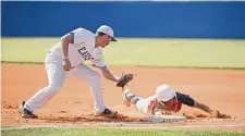  ?? ?? After dropping Game 1 on Friday, Brackenrid­ge battled back to win Games 2 and 3 to advance to the Class 5A second round.