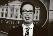  ?? Mandel Ngan / AFP via Getty Images ?? Treasury Secretary Steven Mnuchin said he hoped to see the agreement pass the Senate on Monday.