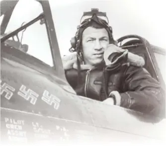  ??  ?? Capt. Paul Conger became an ace on the May 12, 1944, mission with two Fw 190s falling to his guns. His and the other victories of the day—a result of the “Zemke Fan”—totaled 18 for the loss of three P-47s, all of whose pilots survived. (Photo courtesy of author)