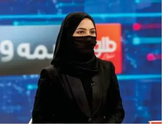  ?? Photo: California 18 ?? Covered… Women presenters and reporters are mandated to wear full hijabs and face-covering veils that leave only their eyes in view on leading channels like TOLOnews, Ariana Television, Shamshad TV and 1TV.