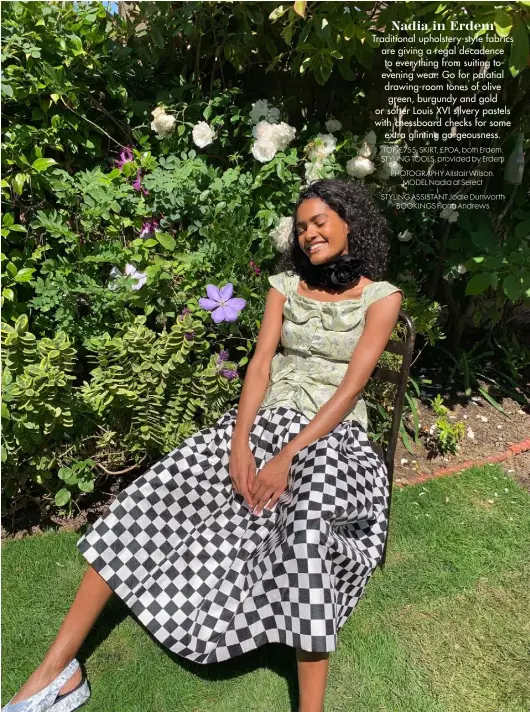  ??  ?? TOP, £755; SKIRT, £POA, both Erdem. STYLING TOOLS, provided by Erdem
PHOTOGRAPH­Y Alistair Wilson. MODEL Nadia at Select
STYLING ASSISTANT Jodie Dunworth BOOKINGS Fiona Andrews