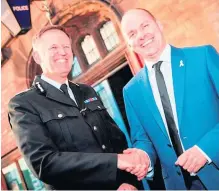  ??  ?? Chief Constable Darren Martland and Police and Crime Commission­er David Keane