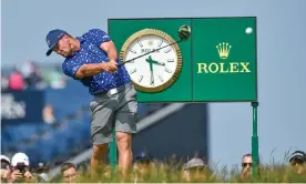  ?? Photograph: Greig Cowie/Shuttersto­ck ?? Bryson DeChambeau has a crack at the green off the 17th tee at Sandwich.