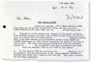  ??  ?? John Profumo, top left, the Tory minister, had an ‘associatio­n’ with Gisela Winegard, above, a German spy. In a letter to MI5, left, an MI6 officer revealed that the relationsh­ip had begun in 1933 and was still going when a report on Winegard was...