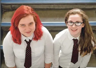  ?? Photograph: Abrightsid­e Photograph­y. ?? Polina Iljina, left, and Kathleen Rigby will head to France this weekend as part of centenary celebratio­n of the Battle of Arras.