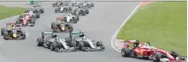  ?? DARIO AYALA FILES ?? Formula One cars at Circuit Gilles-Villeneuve in 2016.