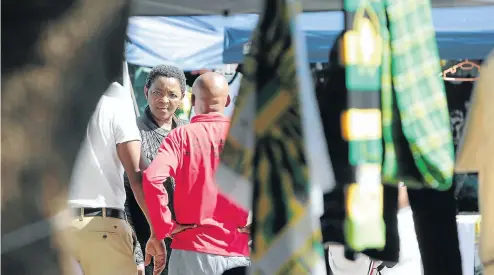  ?? Picture: Alaister Russell ?? Social Developmen­t Minister Bathabile Dlamini at the registrati­on venue for the ANC elective conference, which may endorse a more active land reform policy.