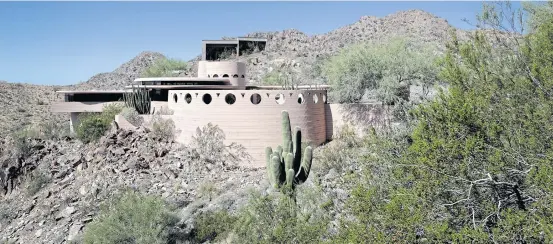  ?? AP ?? The Norman Lykes House, the final home architect Frank Lloyd Wright designed before he died, is seen in Phoenix, Arizona on Tuesday.