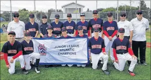  ?? PHOTO SUBMITTED/ANGIE MACDONALD ?? The Cape Breton Sooners will represent the Atlantic region at the 2018 Canadian Junior Little League Championsh­ip in Lethbridge, Alta., next week. Cape Breton advanced to the tournament after sweeping a best-of-three series with Lancaster, N.B., earlier this month. From left, front row, Max Billard, Matthew MacDonald, Jack Cashen, Joshua Musial, Mitchel MacDonald, Darrian MacInnis and Jake MacMullin. Back row, Ricky Wiseman (head coach), Lucas Fraser, Cory MacAdam, Kent Keagan, Adam Hicks, Dawson Byrne, Cole Stevens, Hayden MacLean, Peter Keagan (assistant coach) and Steve MacInnis (assistant coach).