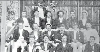  ??  ?? LARGE TEAM: Members of the Port Elizabeth Cricket Team (XVIII) who played against Lord Hawkes’ MCC Cricket Team pose for a photograph in the 1895/6 season. The MCC still managed to beat them even though there were 18 members in the team