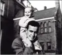  ?? George Bush Presidenti­al Library and Museum / Contribute­d photo ?? George W. Bush sits on his father’s shoulders in New Haven in April 1947.