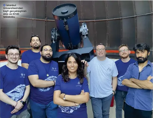  ?? ?? İstanbul Üniversite­sinden keşfi gerçekleşt­iren ekip ve IST40 teleskobu