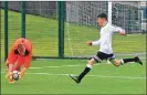  ??  ?? Just five months ago Elliot Gemmill is seen in action for Campbeltow­n Pupils U16s.