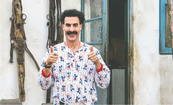  ?? PHOTOS: AMAZON STUDIOS ?? Borat, Kazakhstan's No. 4 journalist, is played by Sacha Baron Cohen, an actor fully committed to staying in character.