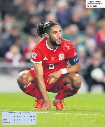  ??  ?? Skipper Ashley Williams was back to his best