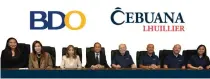  ?? CONTRIBUTE­D PHOTO ?? Representa­tives from Cebuana Lhuillier and BDO Unibank Inc. strengthen the partnershi­p between their companies.