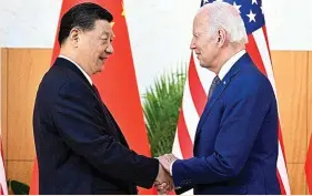  ?? ?? El presidente de China, Xi Jinping, y el de EEUU, Joe Biden, han intentado relajar las tensiones tras una reunión histórica entre ambos jefes de estado en la última cita del G20.