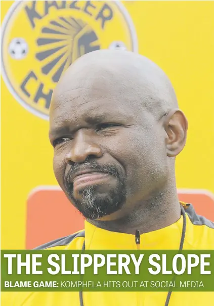  ?? Picture: Gallo Images ?? MATTER OF TIME. Steve Komphela’s time as Kaizer Chiefs coach is running out fast.