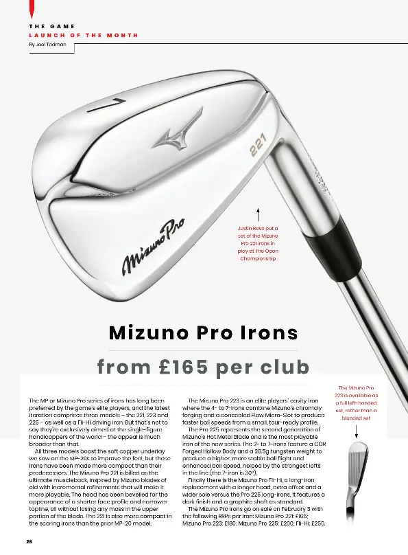 Mizuno Pro Irons from 165 per club PressReader