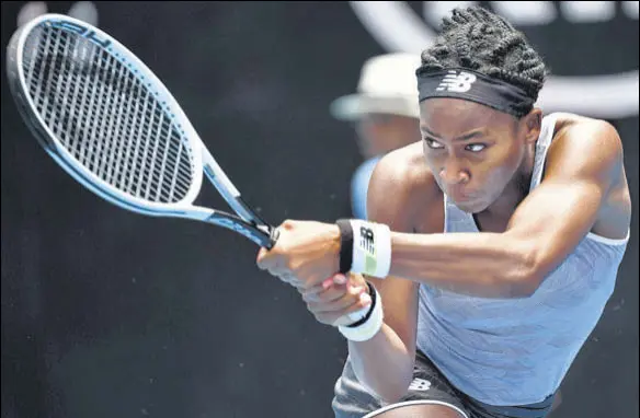  ?? AFP ?? Coco Gauff is playing her first Australian Open. Wednesday was also the first time she played a Grand Slam match where her opponent was ranked below her.