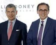  ?? © RIPRODUZIO­NE RISERVATA ?? L’annistrato­re delegato di Mooney, Emilio Petrone (a sinistra) e Francesco Boccia, parlamenta­re del Pd
