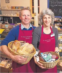  ??  ?? Simon and Sarah Yearsley, owners of the Scottish Deli in Dunkeld.