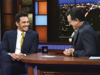  ?? SCOTT KOWALCHYK/THE ASSOCIATED PRESS ?? “I pride myself on taking responsibi­lity for things that I have done,” James Franco told Stephen Colbert on Tuesday.