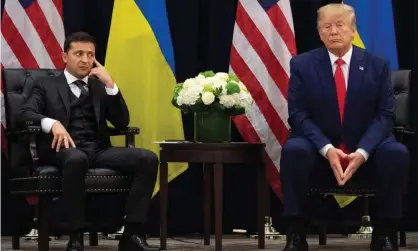  ??  ?? Volodymyr Zelenskiy and Donald Trump during a meeting in New York on the sidelines of the United Nations general assembly. Photograph: Saul Loeb/AFP via Getty Images