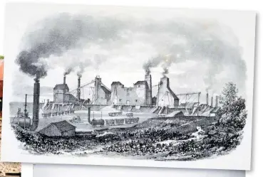  ?? GETTY ?? TOP: A lithograph by J.D. Harding of Hetton Colliery, for which Lyon and its brethren were built, in the 1820s, depicting the early Stephenson locomotive­s.