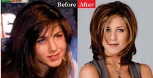  ??  ?? Before
After Jennifer Aniston: She might have hated it at the time, but the world loved ‘The Rachel’ cut from F.R.I.E.N.D.S, and it pushed Jen to A-list cult status.