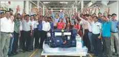 ?? PROVIDED TO CHINA DAILY ?? Employees in Weichai Group’s Indian factory celebrate its first engine export.